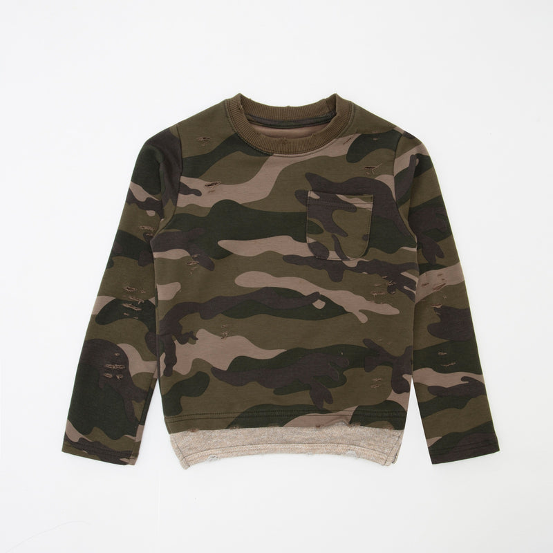 Camouflage-print cotton-jersey sweatshirt