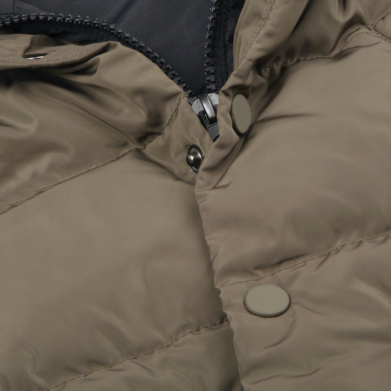 Hooded quilted shell down jacket