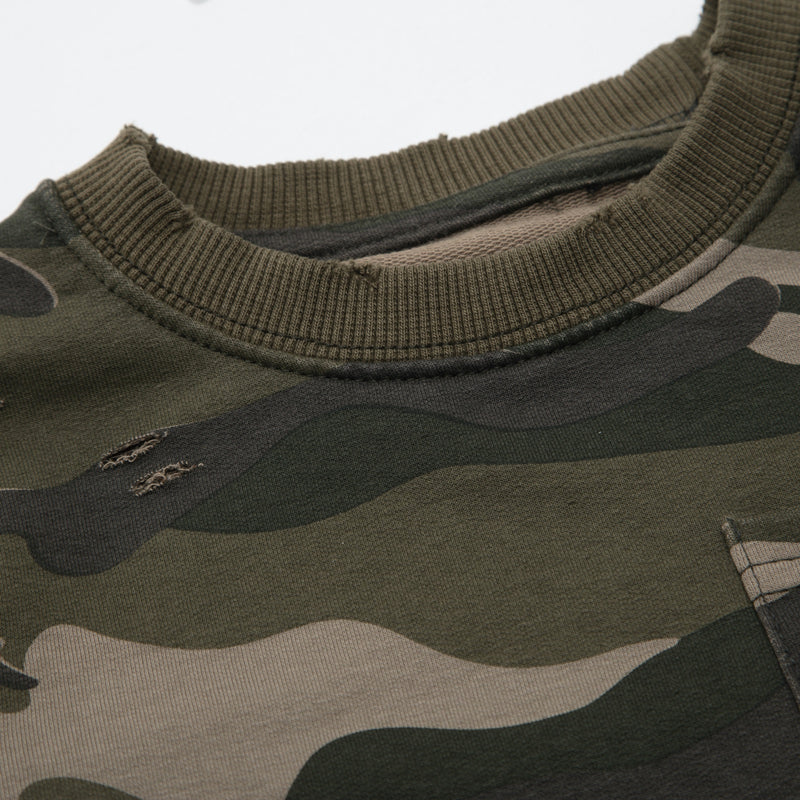 Camouflage-print cotton-jersey sweatshirt