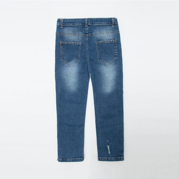 Kicker Slim-Fit Tapered Distressed Stretch-Denim Jeans