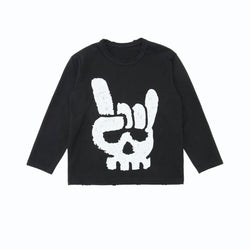 Printed long sleeve cotton-jersey T-shirt