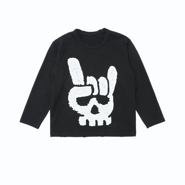 Printed long sleeve cotton-jersey T-shirt